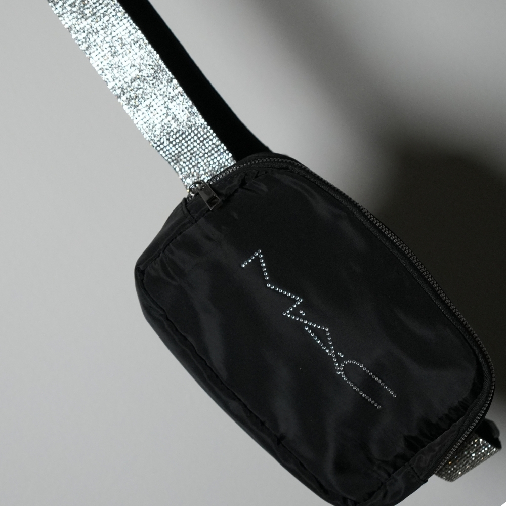 Custom Crossbody/Belt Bag/Fanny Bag with Rhinestone Strap & Custom Logo- Item RSCB100